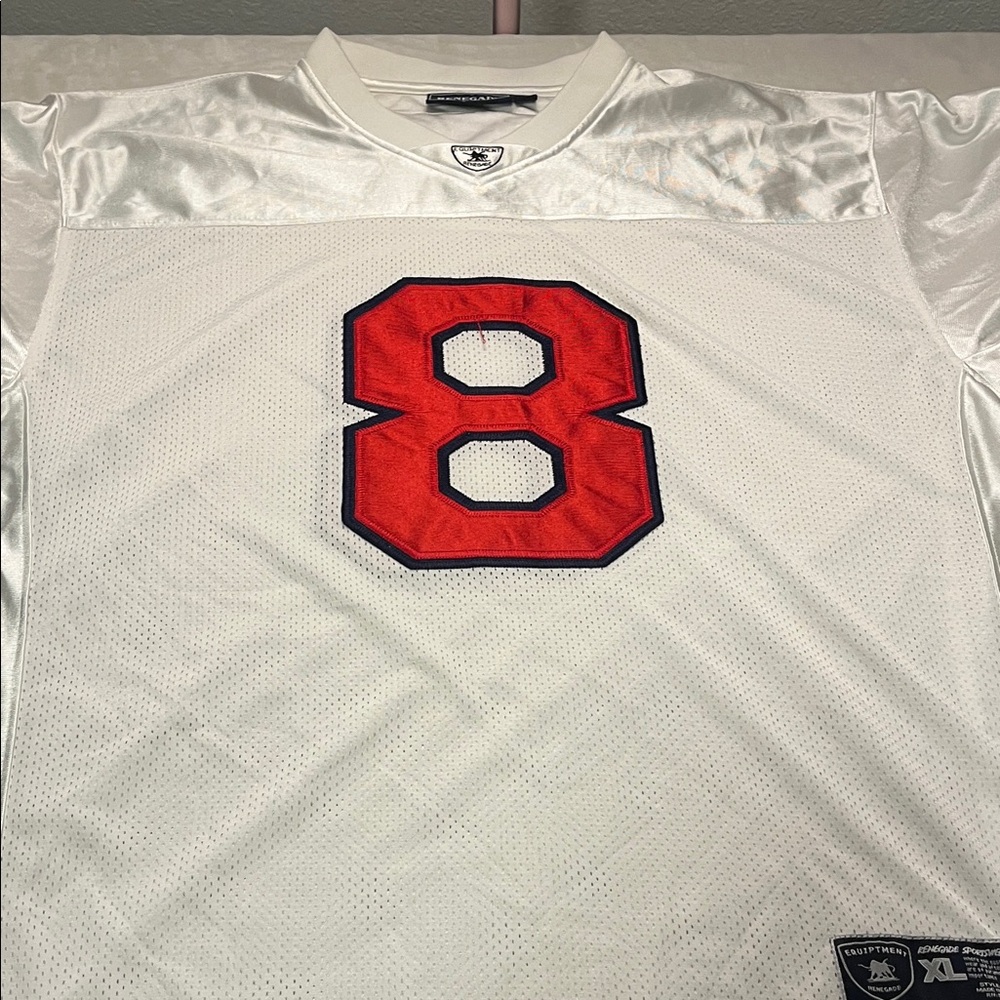 Classic White and Red Number 8 Men's Jersey vintage